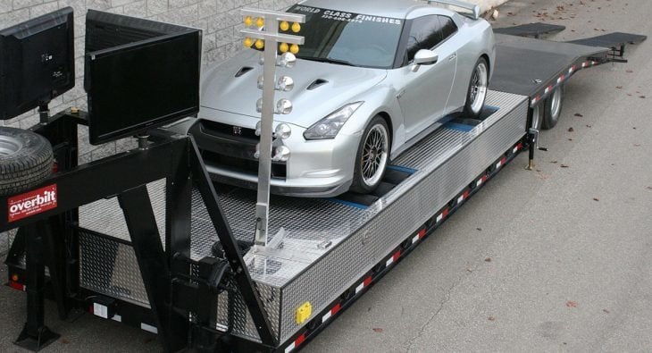 Car on a trailer