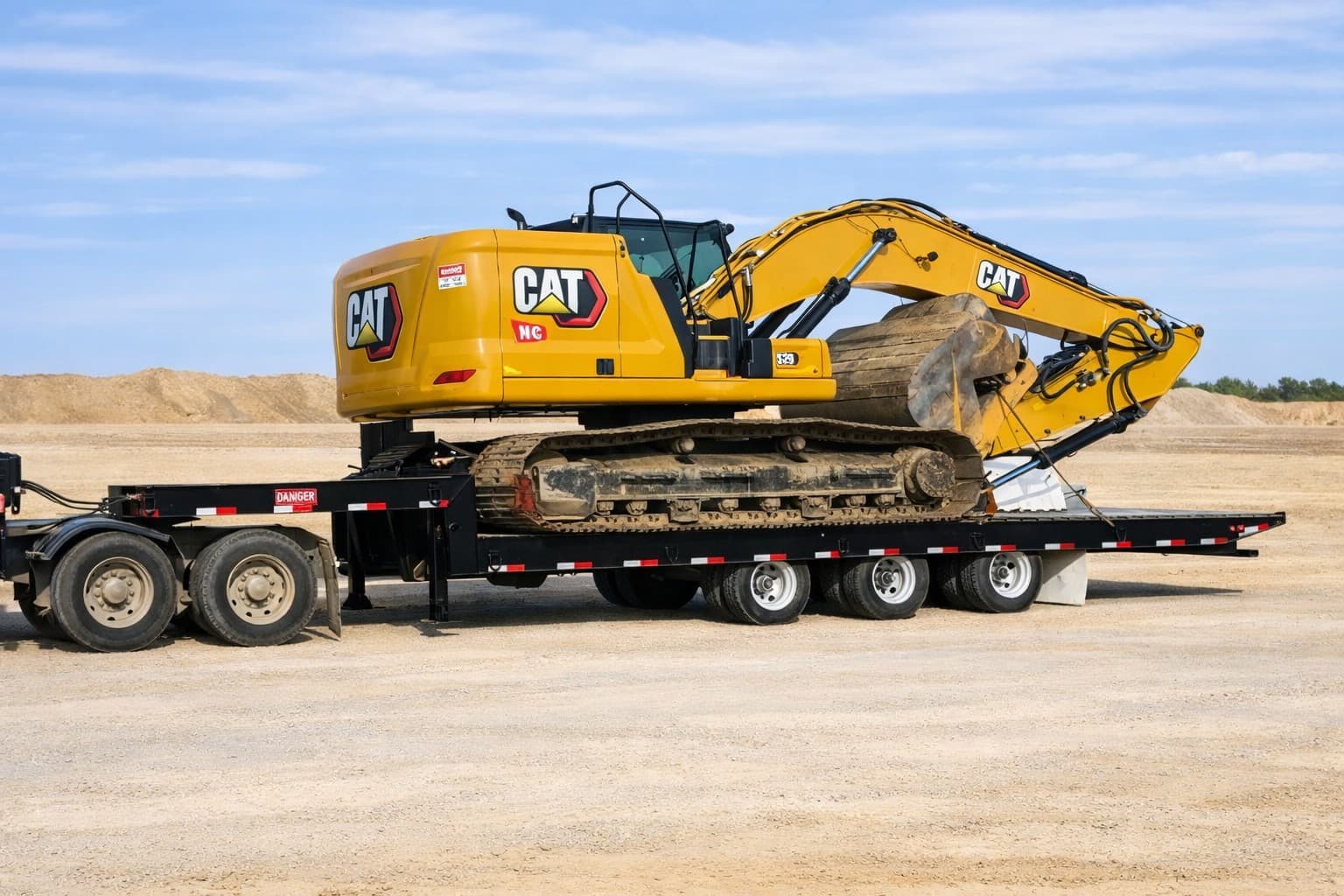 Tilt trailer on gravel