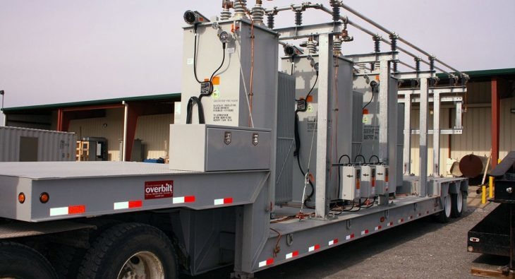Trailer with voltage regulator equipment mounted